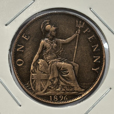 1896 Great Britain Penny - Victoria Coin