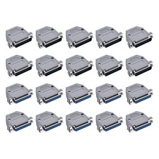20Pcs DB25 2 Row 25 Pin/25 Hole Male/Female Connector Set with Gray Hood, Blue
