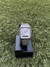 Casio Analog-Digital Vintage Style Dual Time S.Steel Band Watch AQ-230A-9A