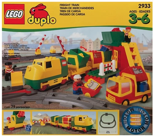 LEGO DUPLO Deluxe Freight Train Set w Motor 2933 96% Complete w rplcmnts- NO BOX