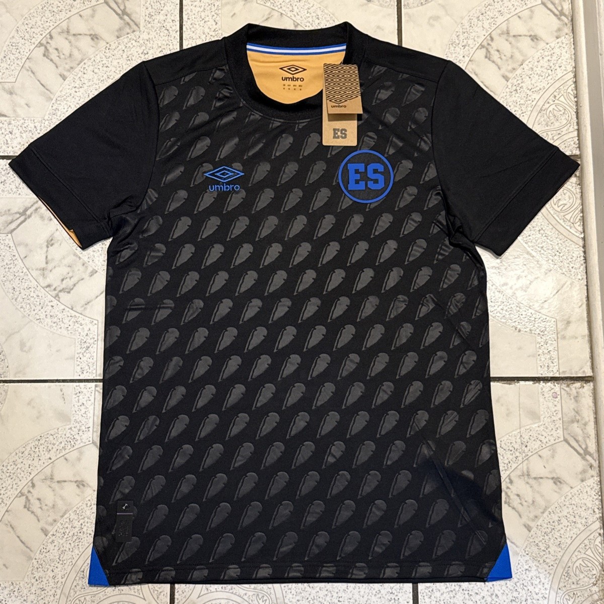 New Umbro El Salvador 2025/26 Third Soccer Jersey Black Men's Size