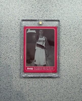 2006-2007 Bowman Basketball #124 Brandon Roy Magenta Printing Plate Rookie 1/1