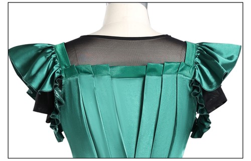 Costume cosplay mercoledì Agnese Enid abito verde invisibile donna abito da sera - Foto 12 di 14