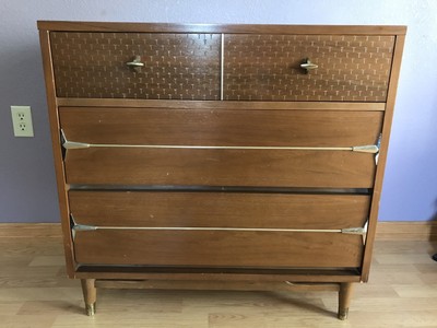 Kroehler Chest Vintage Mid Century Modern Dresser 3 Drawers With