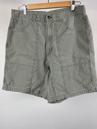 Woolrich Men's Cargo Shorts Sz 34 Green 100% Cotton Zip Fly Casual