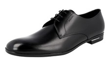PRADA Derby Dress Shoes - Model 2EB181 - Black - Logo Heel NEW - US 12 EU 45