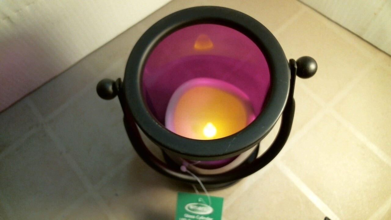 Smart Garden 84053-LC Glass Cylinder LED Candle Holder, Purple, FREE SHIPPING