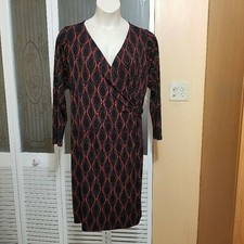 NY COLLECTION LADIES BEAUTIFUL FAUX BELT WRAP DRESS - SIZE 1X