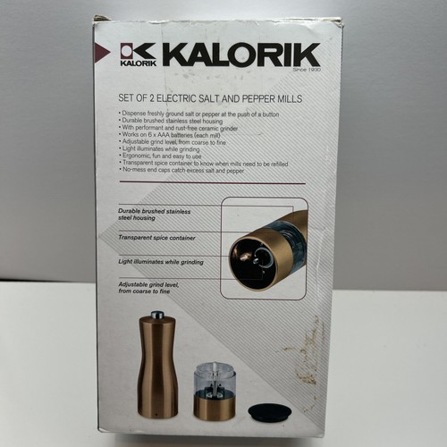 NEU Kalorik Elektrische Salz- und Pfeffermühlen Edelstahl beleuchtet 2-teiliges Set - Bild 2 von 9