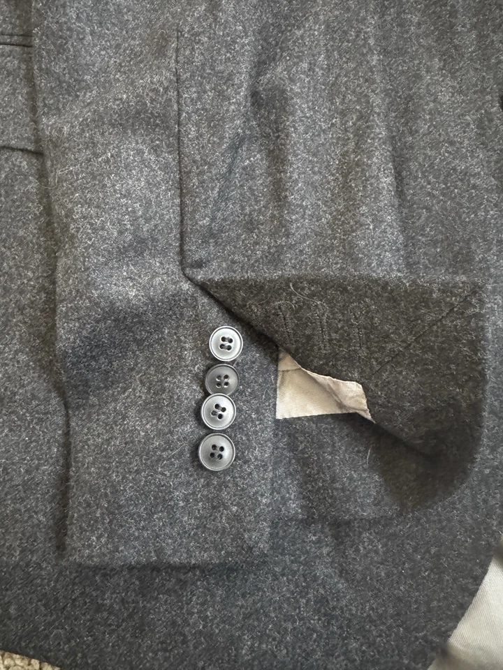 Oliver Wicks Custom Vitale Barberis Suit Jacket 40L Long Super 100s Gray Peak Lp - Image 2 of 4