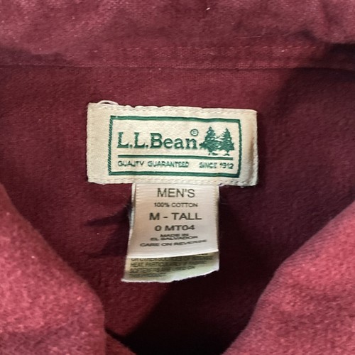 Vintage LL Bean Chamois Red Shirt Mens Medium Tall Button Up Made In USA - Picture 3 of 9