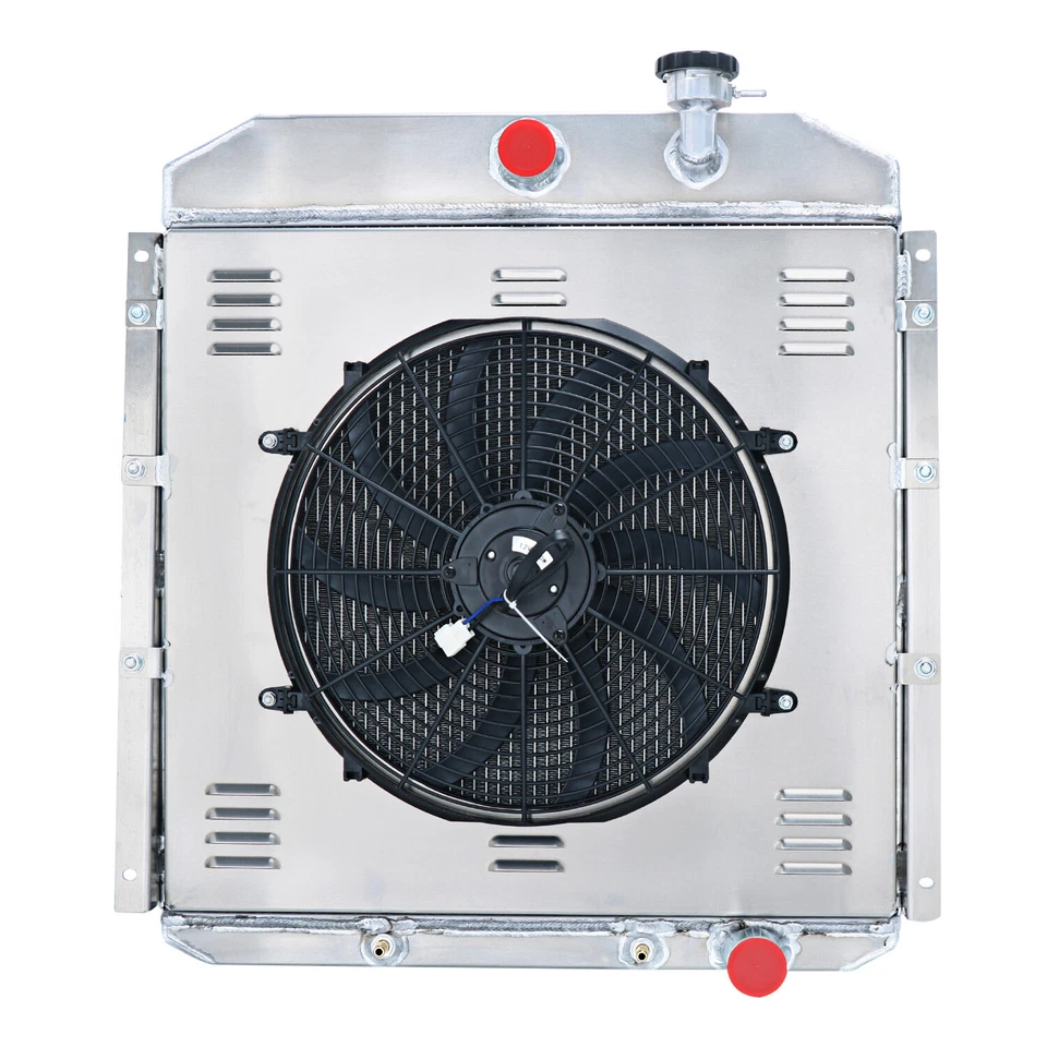3 Rows Aluminum Radiator Shroud 16" Fan Relay For 1955-1959 GMC Truck 4.4L/6.1L Foto 2 de 4