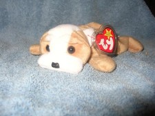 TY Beanie Baby - TY Beanie Baby - WRINKLES the Bull Dog 8 inch B/N/W/T