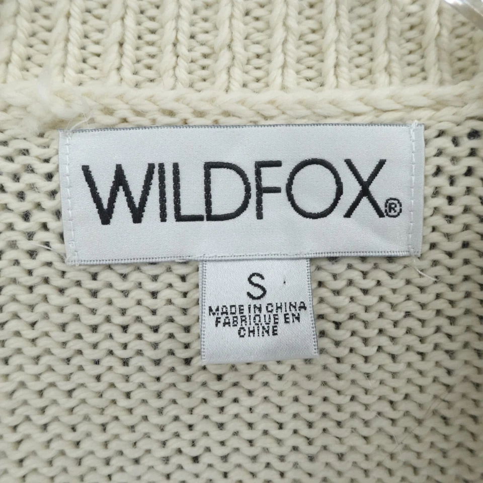 Wildfox свитер женщин S крем позволяет остаться дома бахрома большого размера шерсти альпака богемное - Изображение 3 из 4