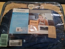 Quility Weighted Blanket 48"x72" 15lbs Blue Gray With Minky Duvet Cover - New