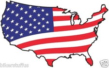 USA WAVING FLAG STICKER AMERICAN UNITED STATES MAP FLAG BUMPER STICKER