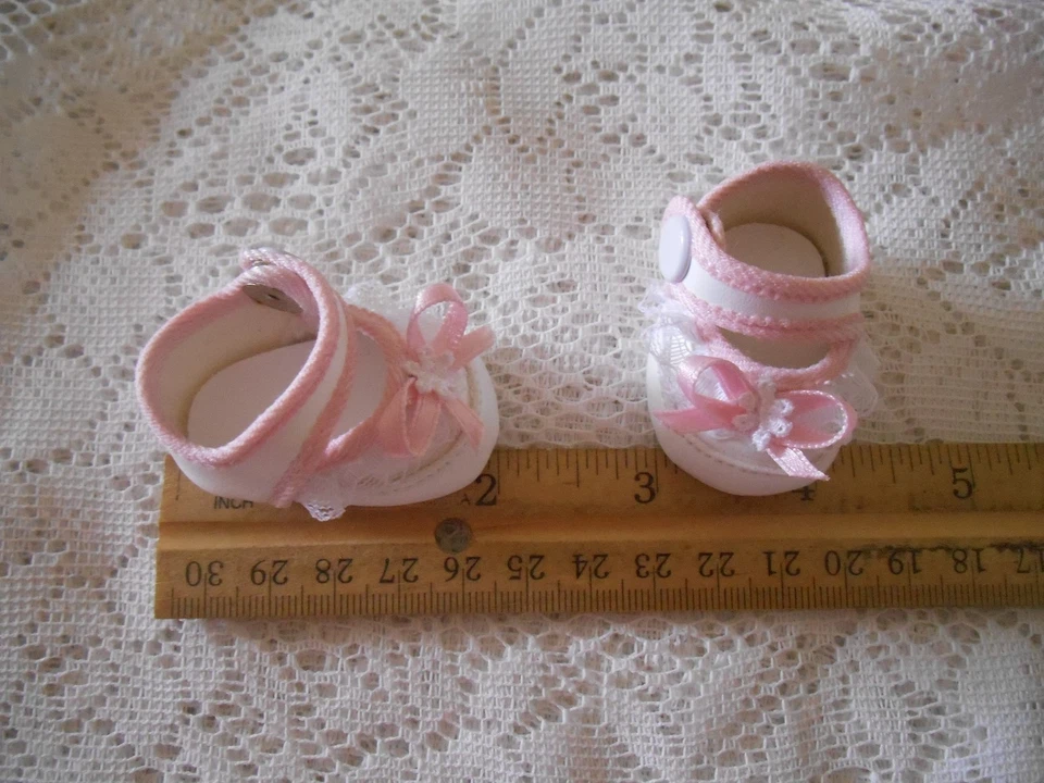 Lot 6 pair Baby Doll Shoes 1 3/4 (4.5cm) fits Kewpie Cameo, Berenguer 10", Gotz - Image 3 of 4
