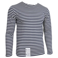 Genuine Russian Navy Telnyashka - 100% Cotton Long Sleeve Striped T-Shirt New