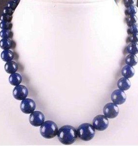 6-14mm Lapis Lazuli Round Beads Gemstones Necklace 18" - Picture 3 of 3