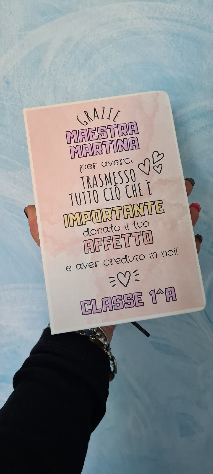 Taccuino A5 stampa personalizzata dedica Maestra - regalo fine anno scolastico