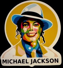 MICHAEL JACKSON STICKER               2 1/2  X 2 1/4   GLOSSY  AWESOME    