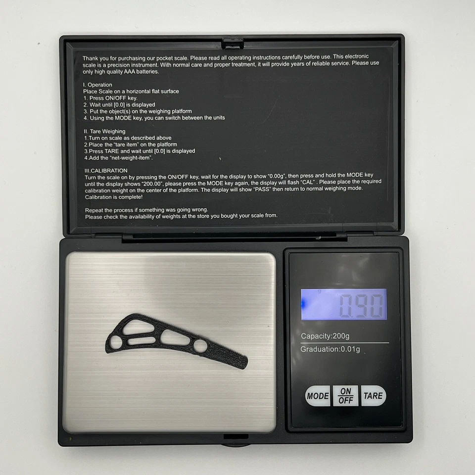 Espaciador trasero Benchmade 535 Bugout espaciador de fibra de carbono, escala ligera personalizada CF Foto 3 de 4