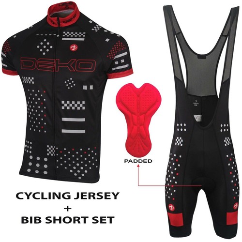 DEKO Mens Cycling Jersey Half Sleeve Bike Racing Top + Cycling Bib shorts set - Picture 15 of 25