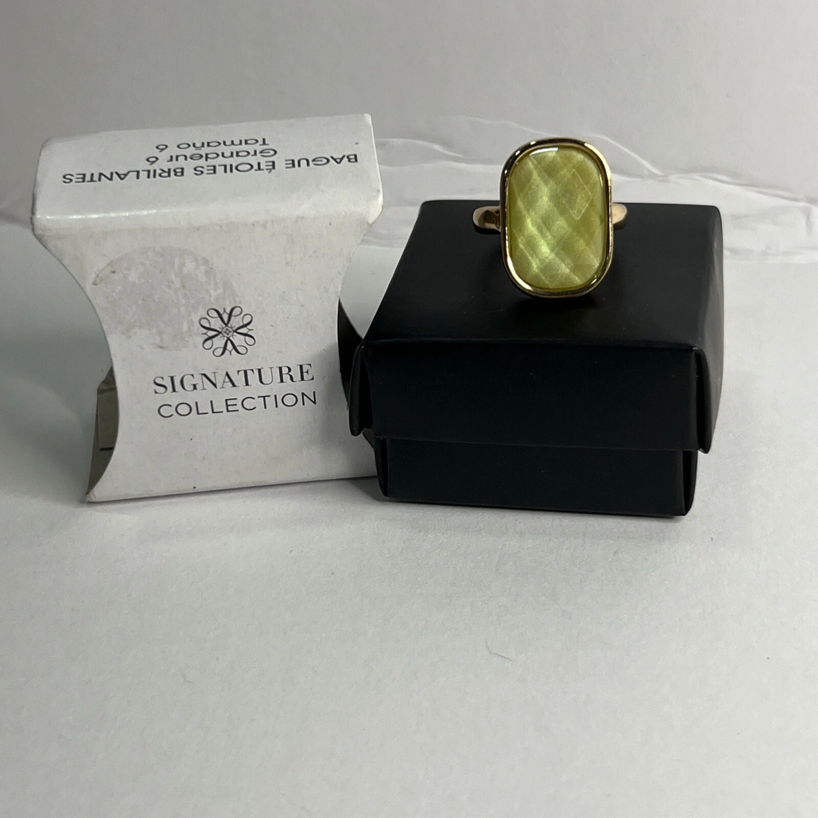 s-l1600 Avon Ring Signature Collection Shining Stars Ring Size 6 Green Gem 9P