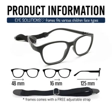 Kids Glasses Frames II Boys Girls Strap Flexible Optical Eyeglasses 48-16-125