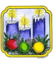 Christmas Candles Ornament Pine Wood Mounted Rubber Stamp NORTHWOODS PP10828 New