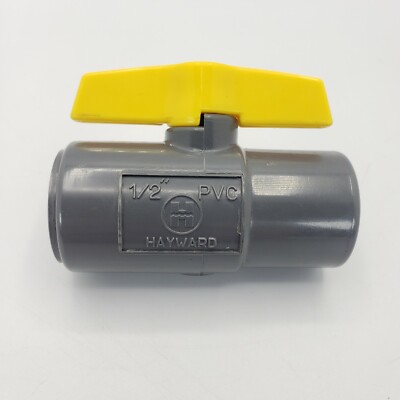Hayward 1/2 Inch QIC Ball Valve ''Threaded'' Gray W/ Yellow Handle Old Stock PVC
