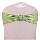 100 Sage Green Spandex Stretch Chair Sashes Bow with Slider Buckle Wedding Décor