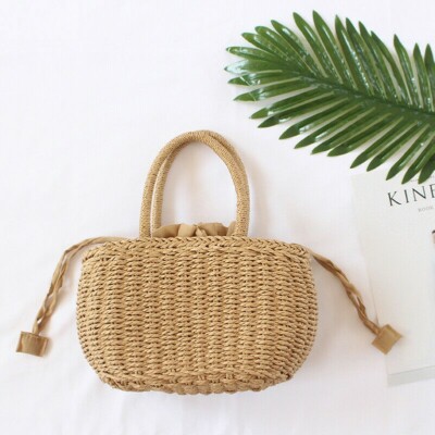 Lady Ladies Straw Woven Basket Bag Handbag Boho Beach Summer Holiday Travel