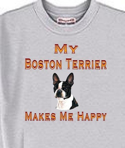 Dog T-Shirt Men Women - My Boston Terrier Makes Me Happy - Picture 4 of 6