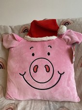 M&S Percy Pig Cushion Christmas Santa Hat.  Marks & Spencer. New with tags. 
