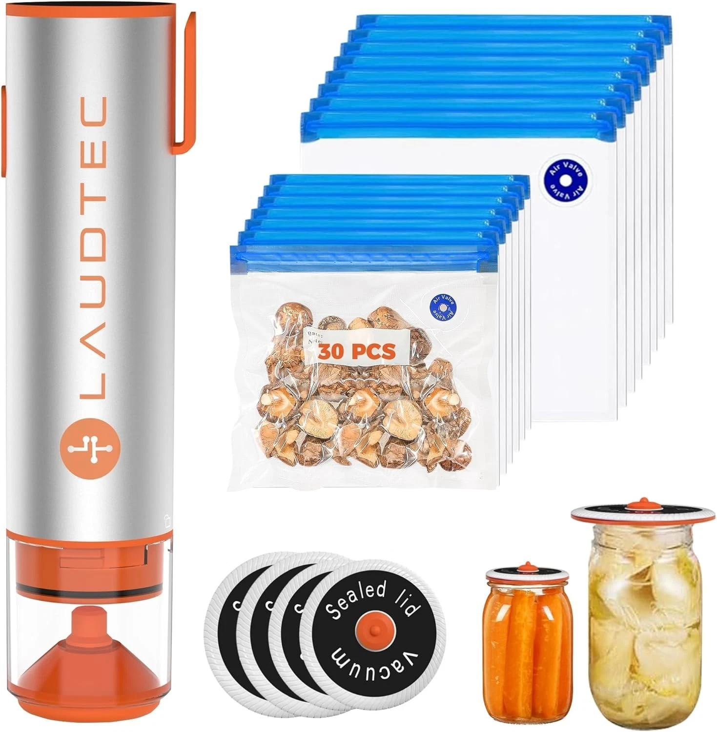 2-In-1 Handheld Vacuum Sealer for Food Storage Bags and Mason Jars + Extras! NEW