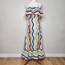 Farm Rio for Anthropologie Sleeveless Ruffle Maxi Dress Size XS