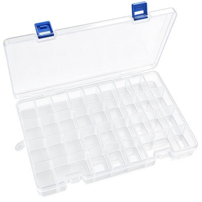 34 Grid Plastic Organizer box with Adjustable Dividers, Fishing Tackle Box an...