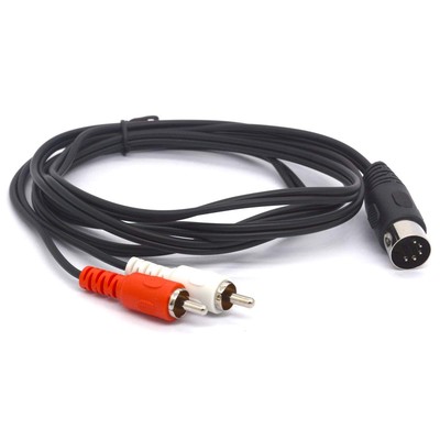 Glhong 5 Pin Midi To Rca Cable, 5-Pin Din Male To 2 Rca Phono Male Plu