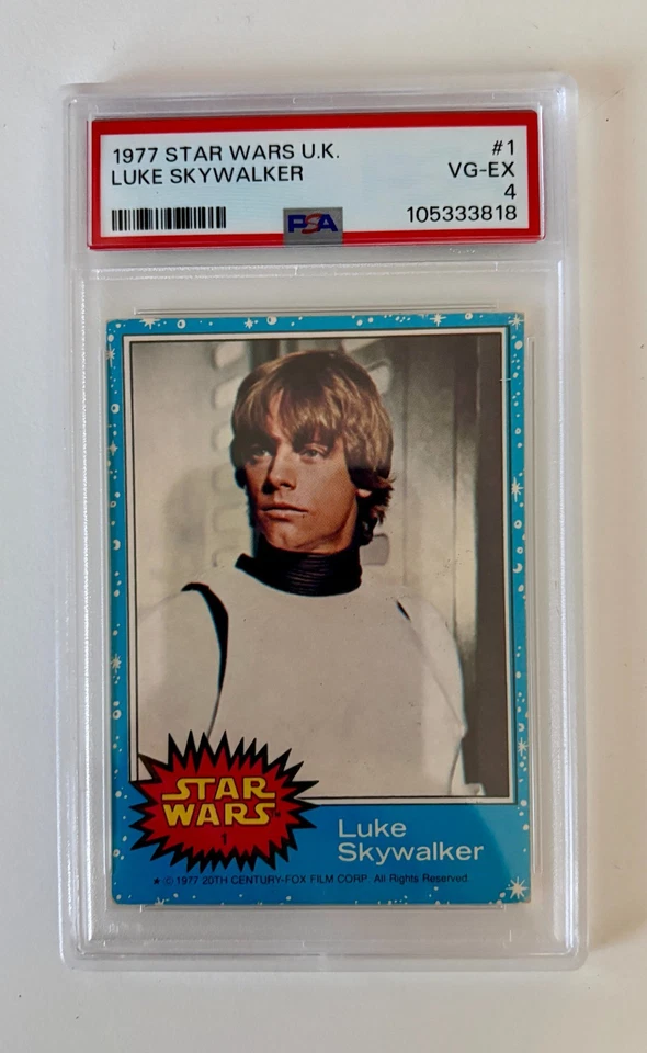 1977 Topps Star Wars Blue Series 1 #1 Luke Skywalker Rookie PSA 4 🔥 - Image 2 of 3
