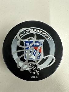 New York Rangers Dan Blackburn Signed Puck