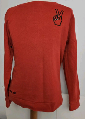 Levi's Peace Out Pullover Damenpullover super selten Vintage rot Sweater UK Med