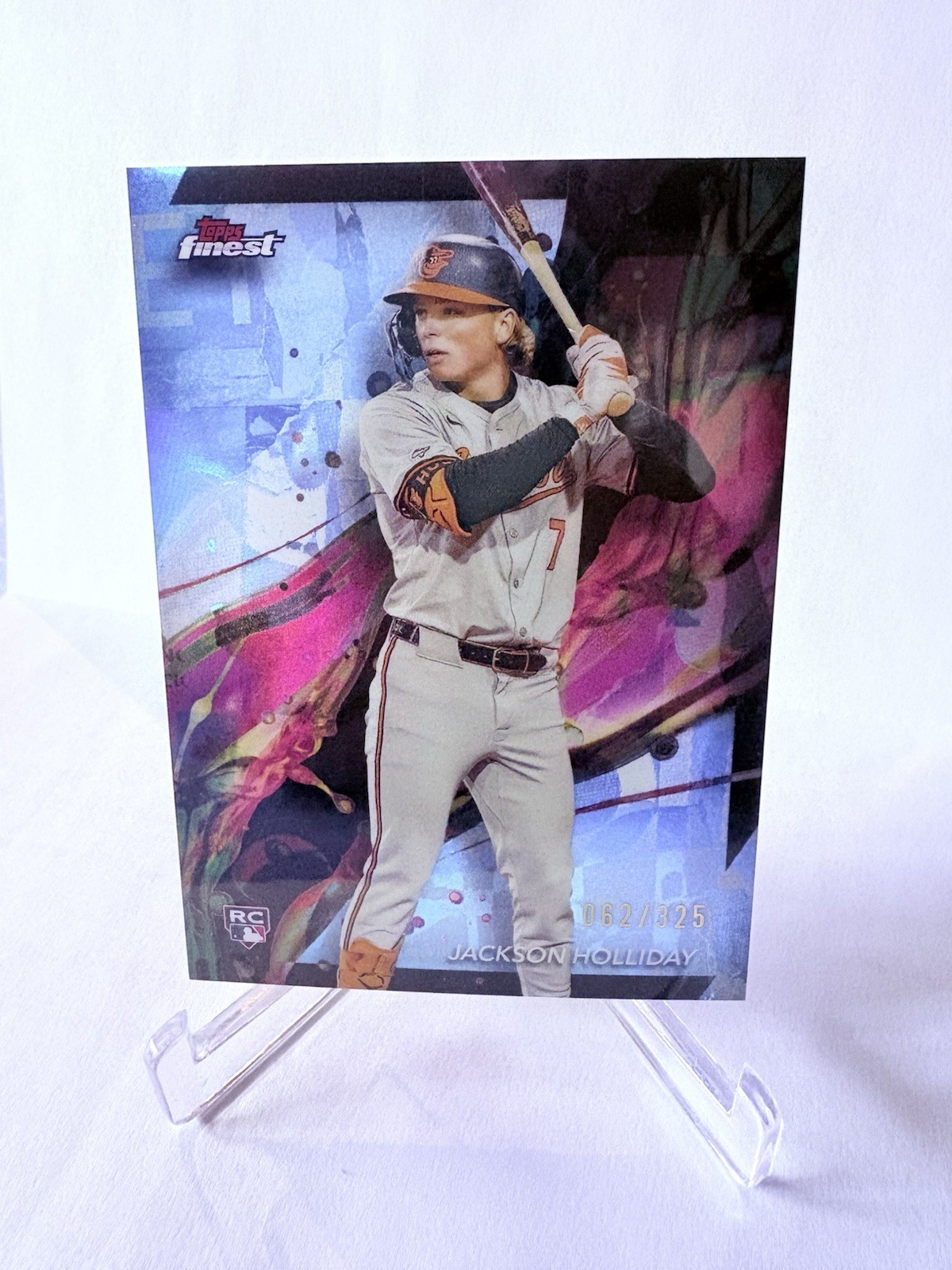 2024 Topps Finest - Common Jackson Holliday #76 Sky Blue Refractor /325 (RC)
