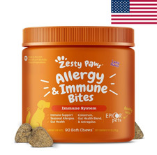 Zesty Paws Dog Allergy Immune Bites Lamb 90 Chews Probiotics Itchy Skin