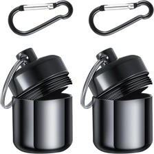 2 Pack Ear Plug Carrying Case Keychain, Waterproof Metal Earplug Case with Carab