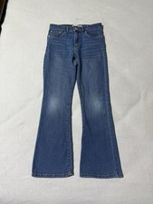 Levi's Youth 726 Stretch Flare Jeans Girls Size 16 Medium Wash Adjustable Waist