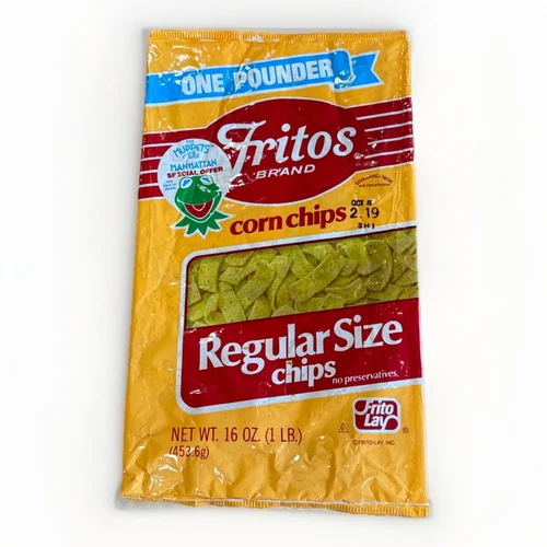 Vintage Fritos Bag Potato Chip Junk Food Frito Lay 80s Empty Snack Corn Snack