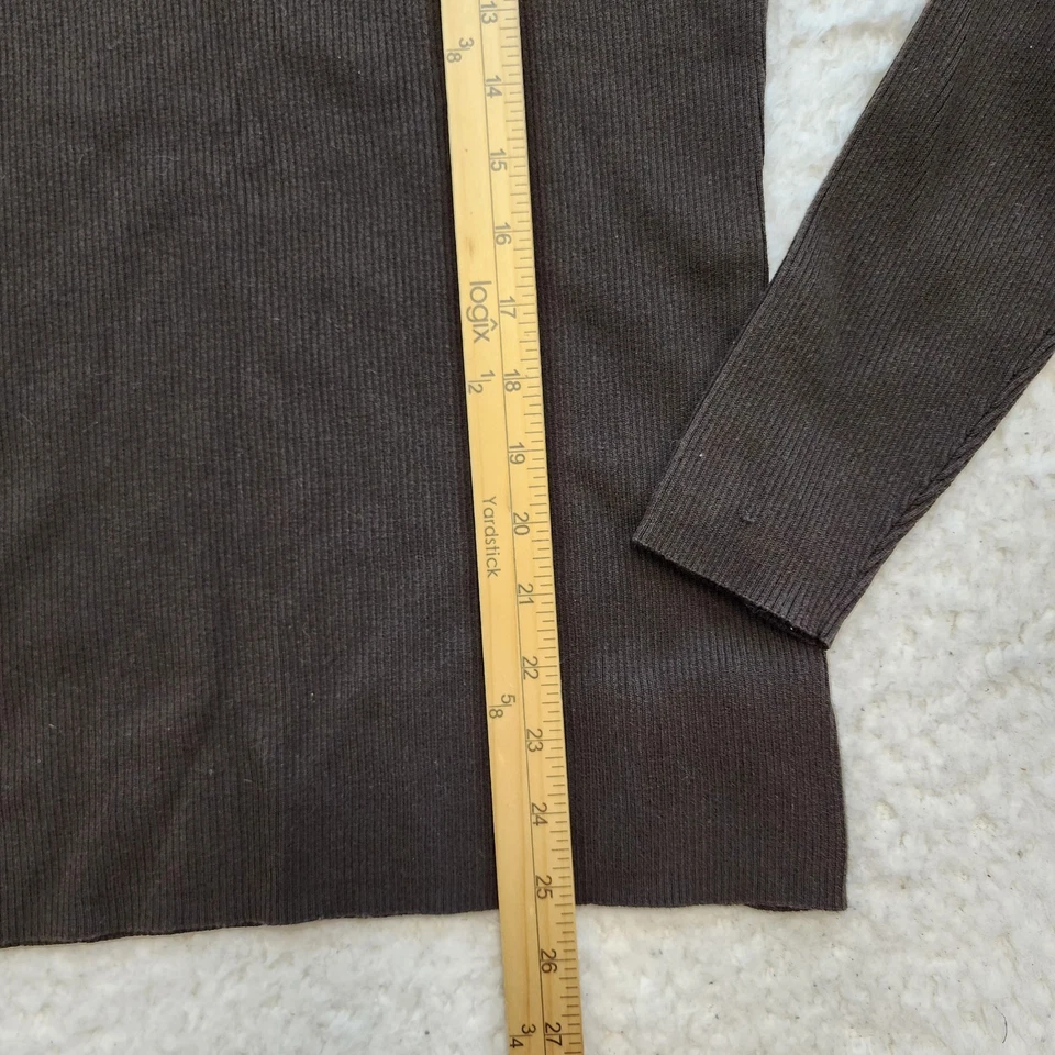 Eddie Bauer ребристый черепаха шеи длинным рукавом L высокий коричневый свитер хлопок слой - Изображение 2 из 4