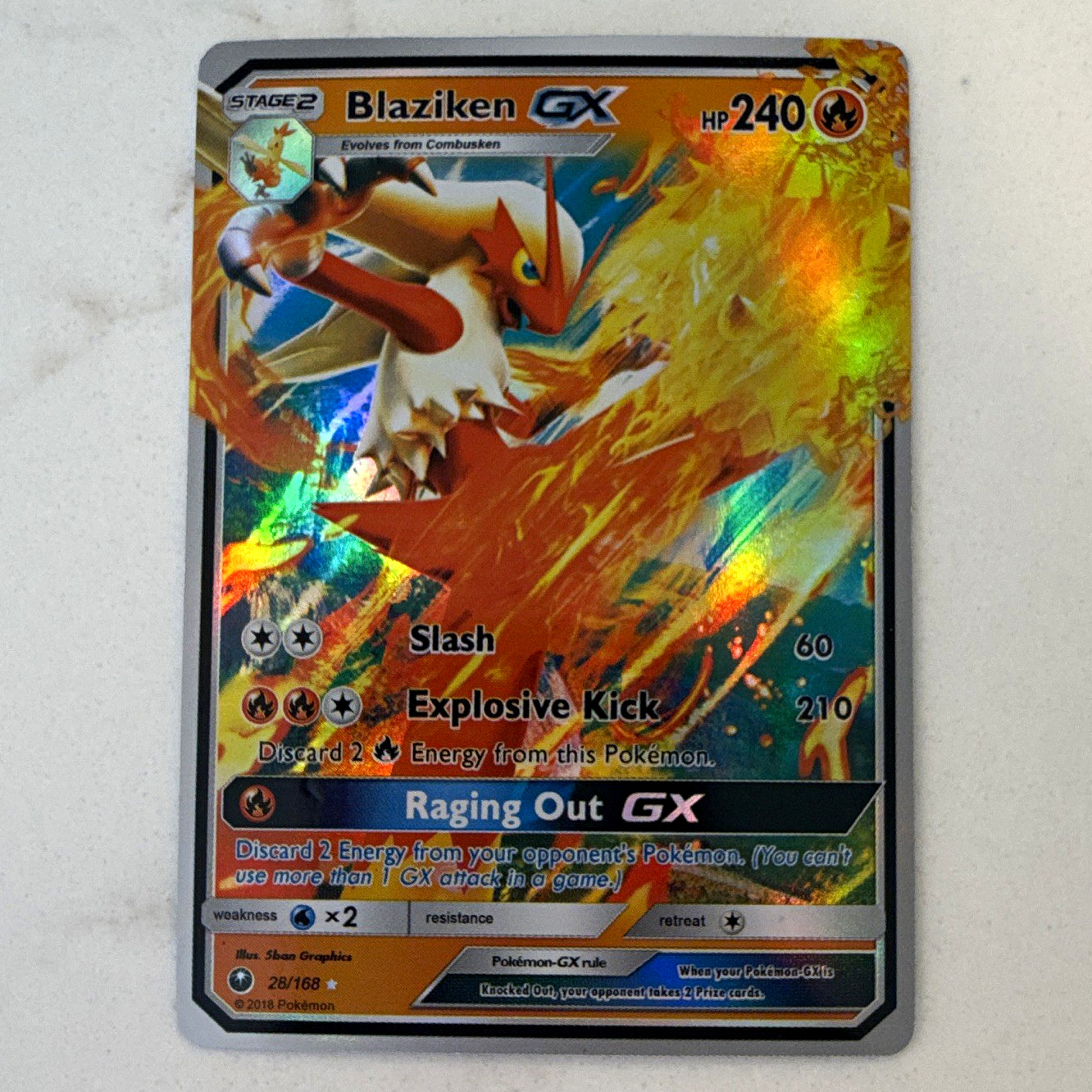 The Pokémon Company Blaziken GX SM Celestial Storm 28/168 Ultra Rare Holo FA