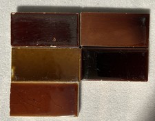 Lot de 6 carreaux de cheminée ancienne victorienne Asstd 3x1,5 marron castor chutes Trent